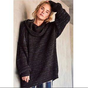 Free People Chunky Oversized Leo Tunic Sweater in Backlight Party size M